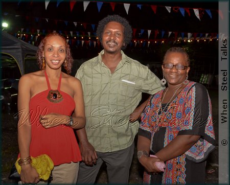Learie Harrigin, with friends at Pantonics launch