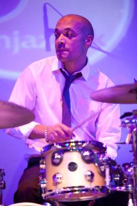 Drummer Matthew Philip, also manager for England's Mangrove Steel Orchestra