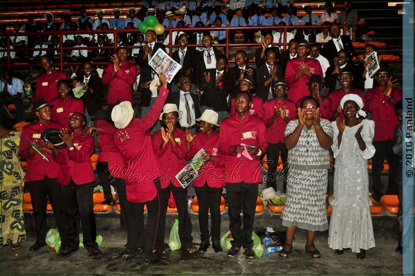 Members of the Steelband from Federal Government College, Lagos celebrate their win in 2010