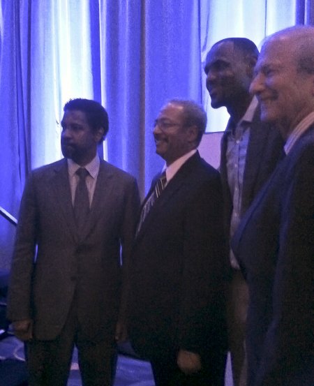 Denzel Washington - left, and LeBron James, second from right at the BGCA's 64th National Youth of The Year Dinner