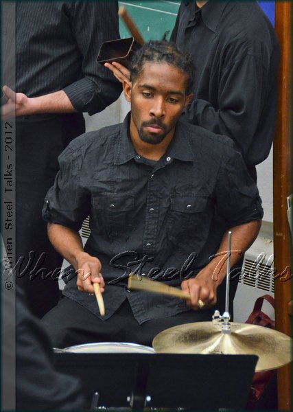 Arranger Kendall Williams on drums with NYU Steel