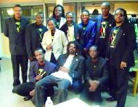 Nestor Sullivan, standing second from right, with band members of Pamberi Steel Orchestra
