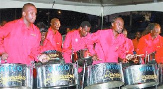 Witco Desperadoes on the way to victory at the Four Pillars of Steel Repertoire Competition on Saturday night at the Queens Park Savannah in Port-of-Spain