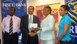 RBC-RBTT hand over cheque for Pan in De City