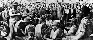 Trinidad All Steel Percussion Orchestra (TASPO) appeared at the Festival of Britain on the South Bank on July 26th 1951