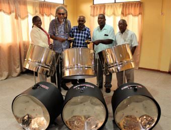 Overseas based Guyanese contributes steel pans to St. Roses and North Ruimveldt Secondary Schools