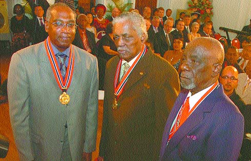 Dr Brian Copeland, left, Tony Williams, centre, and Bertie Marsha